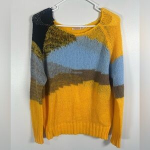 ESQUALO Multicolor Abstract Crew Neck Knit Sweater
20% wool size small oversized